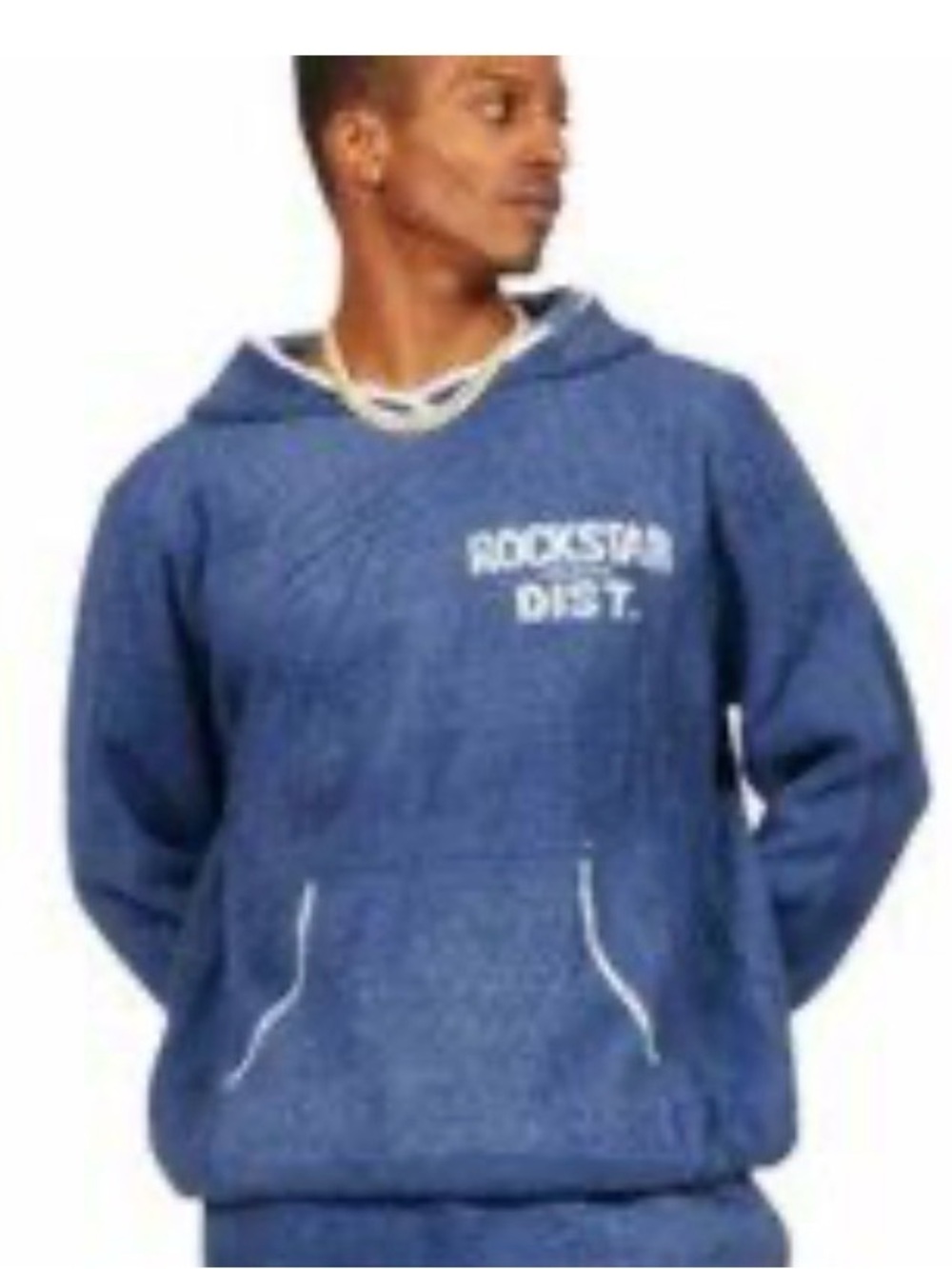 Rockstar Dist. Men's Navy Blue Hooded Pullover